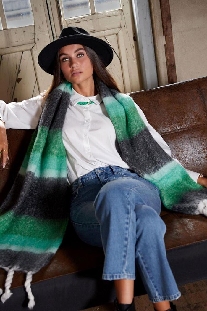 Winter scarf with ombré effect green Polyester Picture2